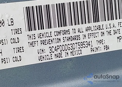 2013 Dodge Journey Crew из США, поврежденный, VIN 3C4PDDDG3DT595341